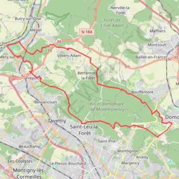 Trace GPS Montmorency-Tour, itinéraire, parcours