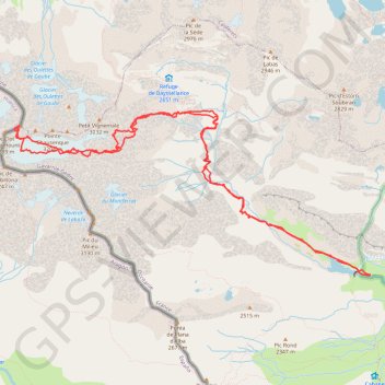 Trace GPS Pic du Vignemale par Ossoue, itinéraire, parcours