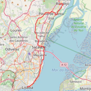 Trace GPS Chemin de compostelle portugais voie Lusitana, itinéraire, parcours