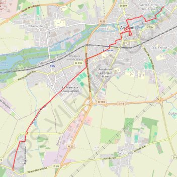 Trace GPS Chemin de Compostelle - Variante Arpajon à Boissy sous Saint Yon, itinéraire, parcours