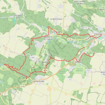 Trace GPS Chevreuse - Vaux de Cernay - Chevreuse, itinéraire, parcours