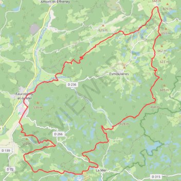 Trace GPS Circuit VTT n°50 du Beuletin et des étangs - Faucogney-et-la-Mer - Vosges du sud, itinéraire, parcours
