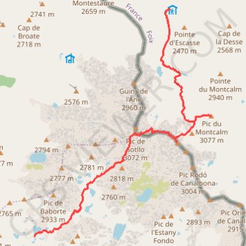Trace GPS transpyr-3-j2-refuge-du-pinet-bivouac-refugi-de-baborte, itinéraire, parcours