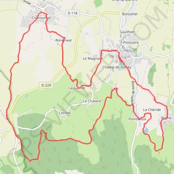 Trace GPS Notre-Dame-de-la-Roche à Mayres, itinéraire, parcours