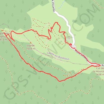 Trace GPS Le tour du Pic d'Issarbe en raquettes, itinéraire, parcours