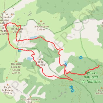 Trace GPS Nohèdes (Monteillà) - Pic de Madrès, itinéraire, parcours
