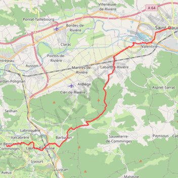 Trace GPS Saint-Gaudens - Saint-Bertrand-de-Comminges, itinéraire, parcours