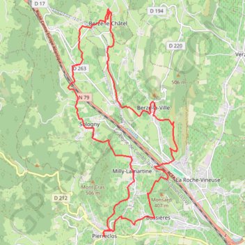 Trace GPS Pierreclos 21 Km, itinéraire, parcours