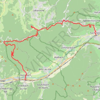 Trace GPS Gunsbach - Turckheim, itinéraire, parcours