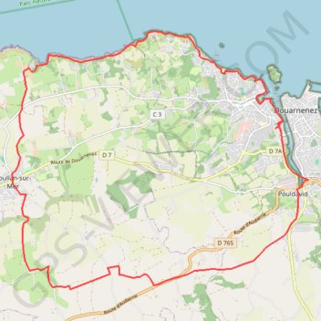 Trace GPS Tréboul Poullan Sur Mer, itinéraire, parcours