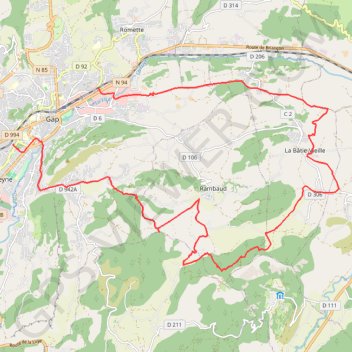 Trace GPS Gap-Batie Vieille-Rambaud, itinéraire, parcours