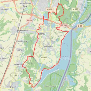Trace GPS Entre Ill et Rhin Tortu, itinéraire, parcours