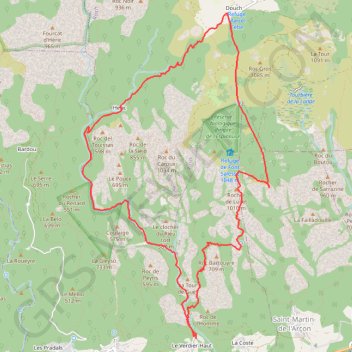 Trace GPS Caroux et Gorges d'Héric, itinéraire, parcours
