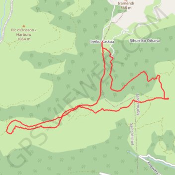 Trace GPS Sohandy Garateme depuis Col d'Irey, itinéraire, parcours
