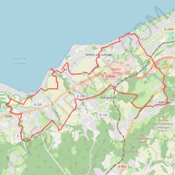 Trace GPS Littoral du Léman, itinéraire, parcours