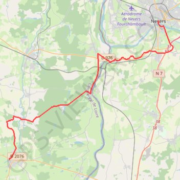 Trace GPS Nevers / Sancoins, itinéraire, parcours