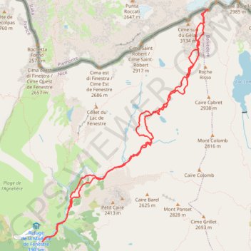 Trace GPS Balcon du Gélas, itinéraire, parcours