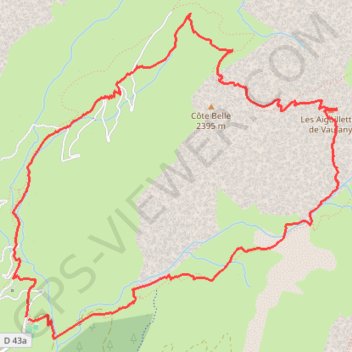 Trace GPS Les Aiguillettes de Vaujany, Face S (Grandes Rousses), itinéraire, parcours