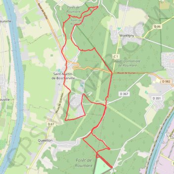Trace GPS Rando Forêt de Roumare, itinéraire, parcours