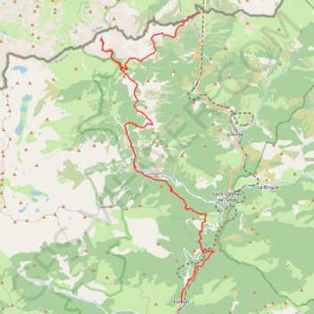 Trace GPS Col de Tende - Fontan, itinéraire, parcours