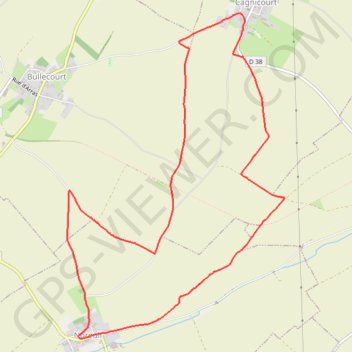 Trace GPS Noreuil - Riencort les Cagnicourt, itinéraire, parcours
