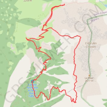 Trace GPS Col de Moussières, itinéraire, parcours
