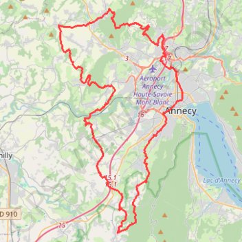 Trace GPS Belle boucle autour d'Annecy - 5454 - UtagawaVTT.com, itinéraire, parcours