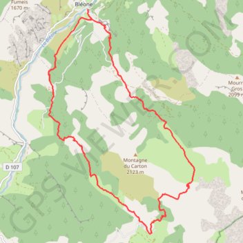 Trace GPS PIED_SEYNE-4 -tour-du-carton 19,5 km 1424 m d+, itinéraire, parcours