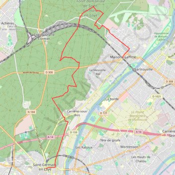 Trace GPS Les châteaux dans la forêt de Saint-Germain, itinéraire, parcours