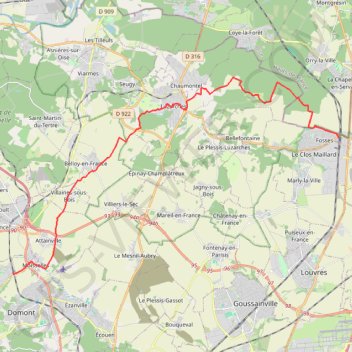 Trace GPS Fosses-Bouffemont, itinéraire, parcours