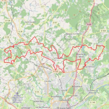 Trace GPS De Cassepierre à Nieul - Rilhac-Rancon, itinéraire, parcours
