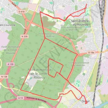 Trace GPS Forêt du Rouvray, itinéraire, parcours