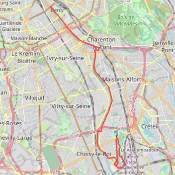 Trace GPS Paris - Parc Plaine Sud, itinéraire, parcours