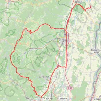 Trace GPS Route de Lapoutroie, D 48II, Route des Crêtes, Route des Crêtes, Route des Crêtes, D 83, itinéraire, parcours