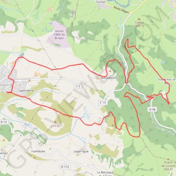 Trace GPS Sainte-Radegonde - Issanchou, itinéraire, parcours