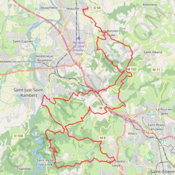 Trace GPS Par Monts et par Veauche - Veauche, itinéraire, parcours