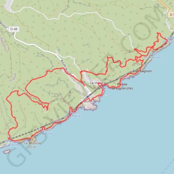 Trace GPS Niolon - Resquiadou - Érevine, itinéraire, parcours