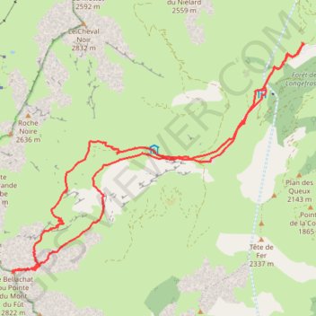 Trace GPS Pointe du Mont du Fut, itinéraire, parcours