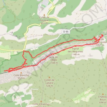 Trace GPS Massif de la Sainte Baume, itinéraire, parcours