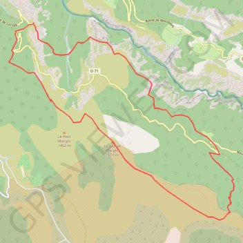 Trace GPS Le Grand Margès - Verdon, itinéraire, parcours