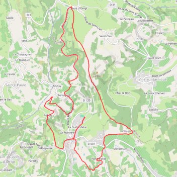 Trace GPS Pays Beaujolais - Pierres Dorées - Oingt, itinéraire, parcours