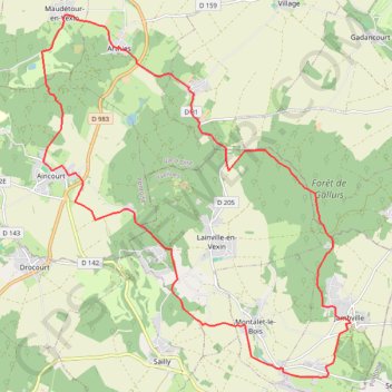 Trace GPS De Jambville à Maudétour-en-Vexin, itinéraire, parcours
