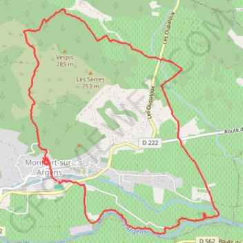Trace GPS Montfort-l'Argens-les Robiniers, itinéraire, parcours