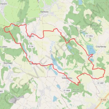 Trace GPS Siccieu (Isère) - Tour des étangs, itinéraire, parcours
