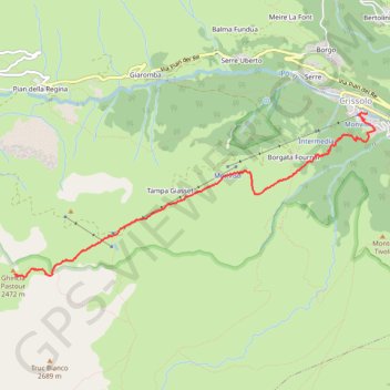 Trace GPS Monte Ghincia Pastour, itinéraire, parcours