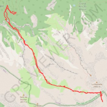 Trace GPS Col de la Colette Verte - Ceillac (05), itinéraire, parcours