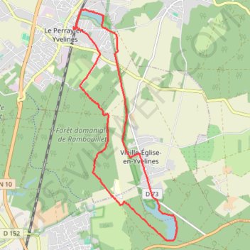 Trace GPS Le Perray-en-Yvelines (La rivière du Roi Soleil) (78 - Yvelines), itinéraire, parcours