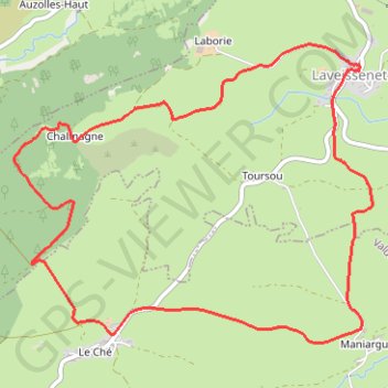 Trace GPS Laveissenet - Le Ché, itinéraire, parcours