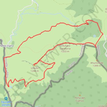 Trace GPS Crêtes d'URKULU - col d'Oraaté - Néquécharre, itinéraire, parcours
