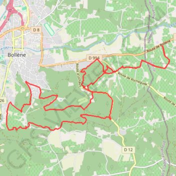 Trace GPS Bollene - Le Lez, itinéraire, parcours